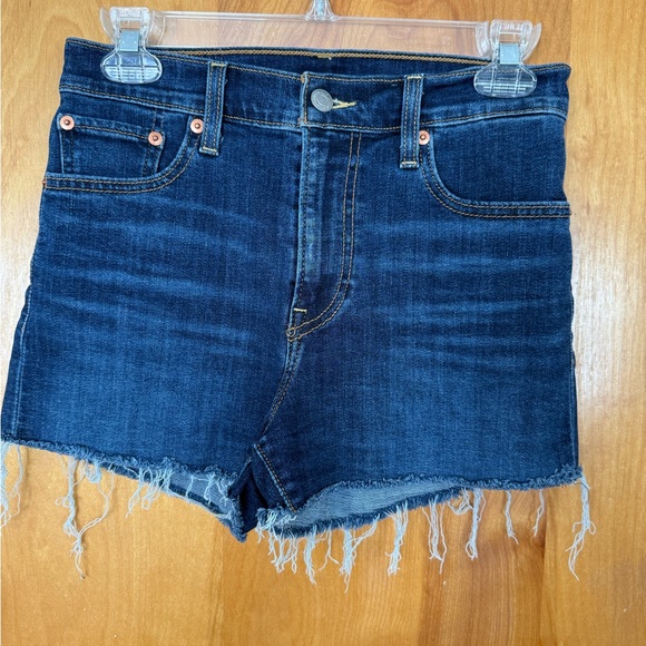 Levi's Dark Indigo Denim Cutoff Shorts - Picture 2 of 3